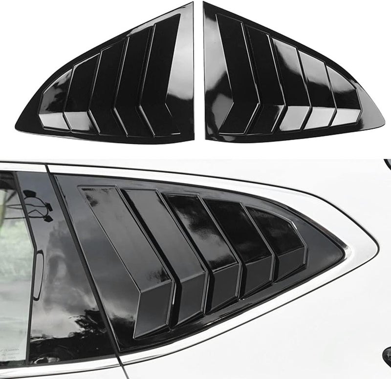 LEXLEY Racing Style Rear Side Window Louvers Air Vent/Louvers Scoop Cover Blinds For Honda CRV 2017 2018 2019 2020 2021 2022-Bright black - Image 1